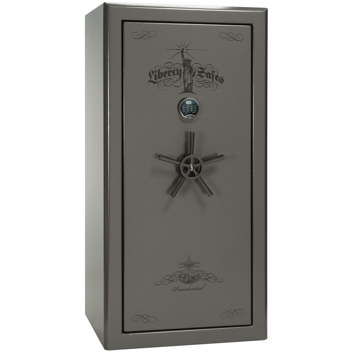 Presidential Series | Level 8 Security | 2.5 Hours Fire Protection | 25 | Dimensions: 60.5&quot;(H) x 30.25&quot;(W) x 28.5&quot;(D) | Gray Marble | Electronic Lock